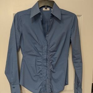 New York & Company blue button down shirt
